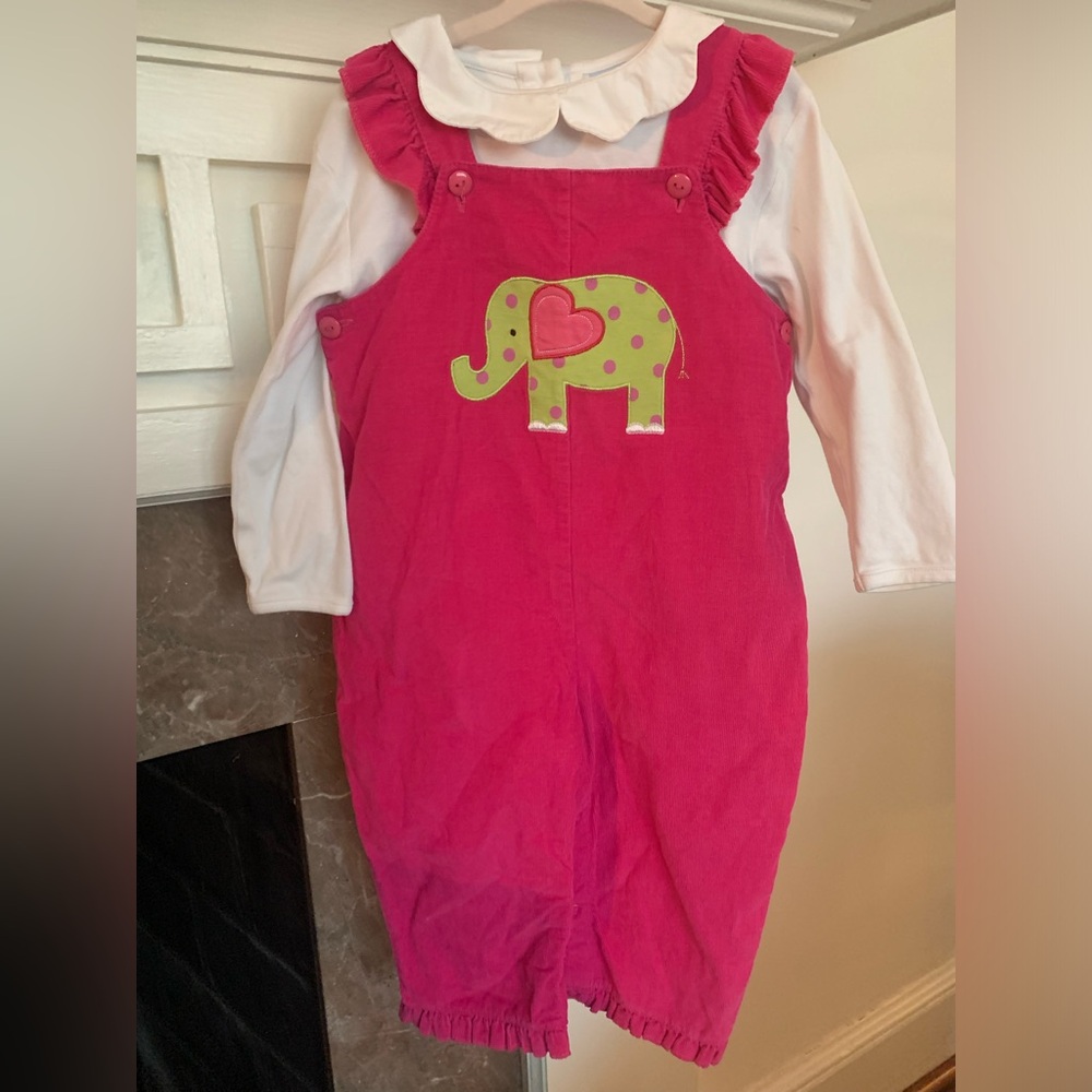 Baby Luigi pink corduroy overall. Size 24 month